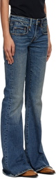 R13 Blue Overflow Boy Flare Stretch Jeans