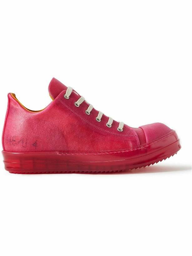 Photo: Rick Owens - Leather-Trimmed Rubber Sneakers - Pink