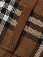 Burberry - Checked Cashmere-Jacquard Bomber Jacket - Brown