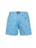 MC2 Saint Barth Man Lightweight Fabric Swim-shorts Lighting Micro Fantasy With Rooster Print