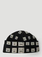 Acne Studios - Checkerboard Face Beanie Hat in Black