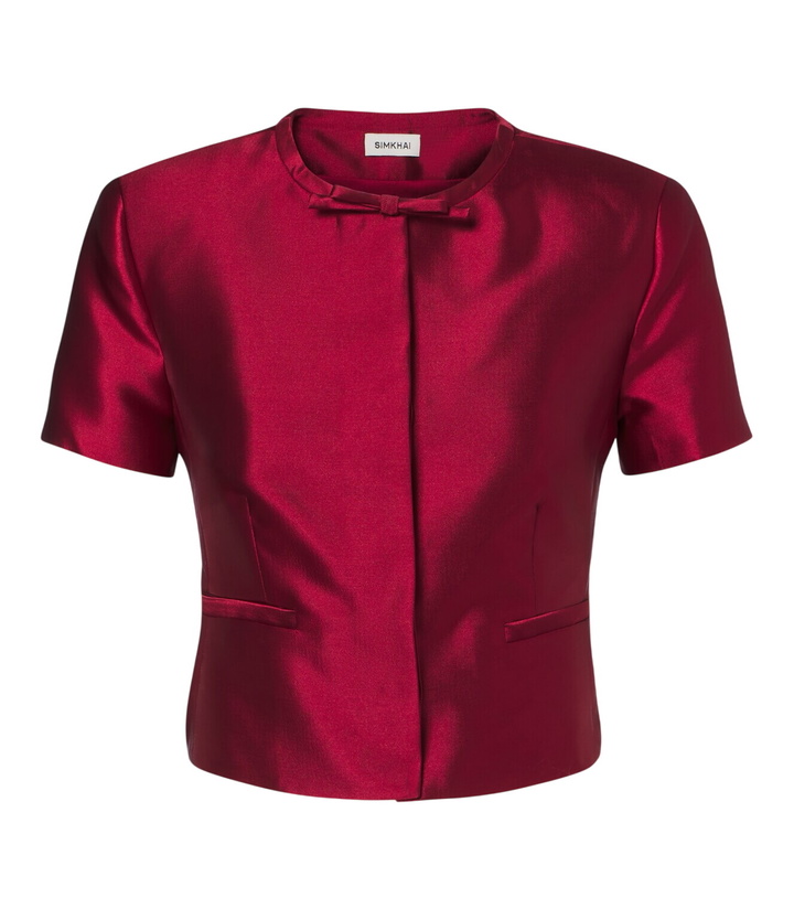 Photo: Simkhai Naelle bow-detail satin top