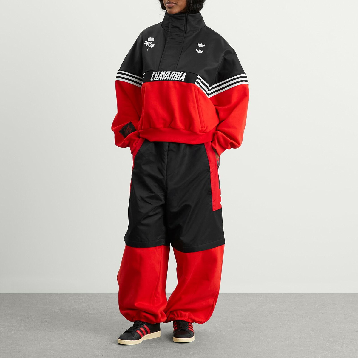 Adidas x Willy Chavarria Gomez Half Zip in Black/Red