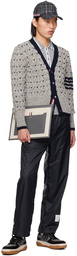 Thom Browne Black & White Donegal Tweed Letterman Sneakers