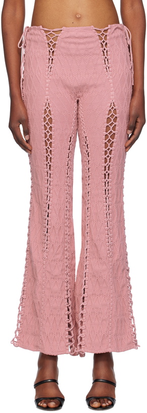 Photo: Isa Boulder Pink Louise Flare Lounge Pants