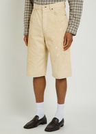 Acne Studios Paint-splatter Denim Shorts White