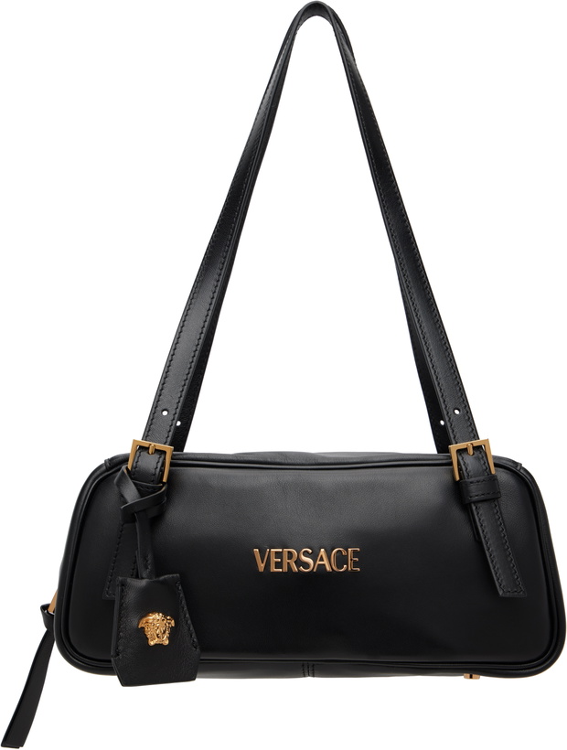 Photo: Versace Black 'Versace Tag' Nappa Bowling Bag