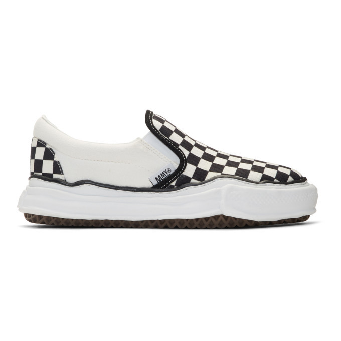 Photo: Miharayasuhiro Black and White Original Sole Slip-On Sneakers