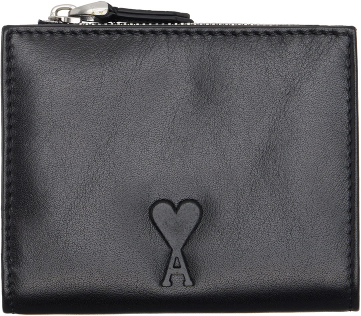 Photo: AMI Paris Black Cowhide Leather 'Voulez-Vous' Folded Wallet