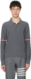Thom Browne Gray Pinched Seam Polo