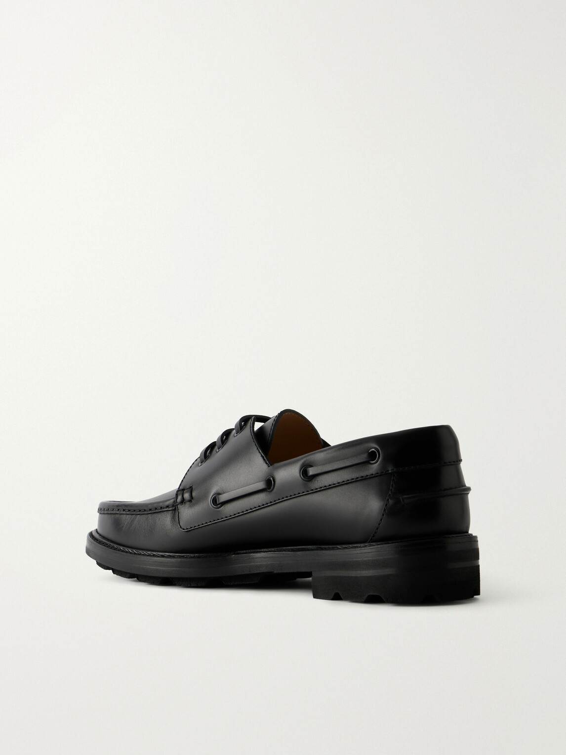 Brioni - Leather Boat Shoes - Black