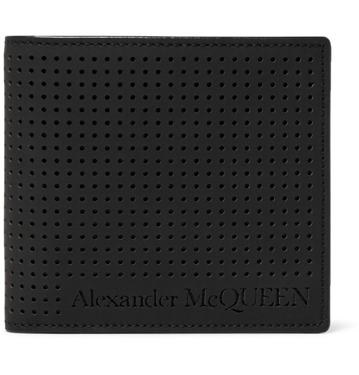 Photo: Alexander McQueen - Perforated Leather Billfold Wallet - Black