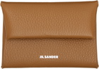 Jil Sander Brown Folded Coin Pouch