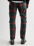 UNDERCOVER - Slim-Fit Checked Wool-Twill Trousers - Green