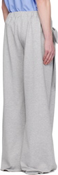 ANDREJ GRONAU Gray Bow Ribbon Sweatpants