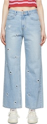 SJYP Blue Cut-Out Jeans
