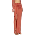 BALMAIN Orange Knotted Split Jersey Maxi Skirt