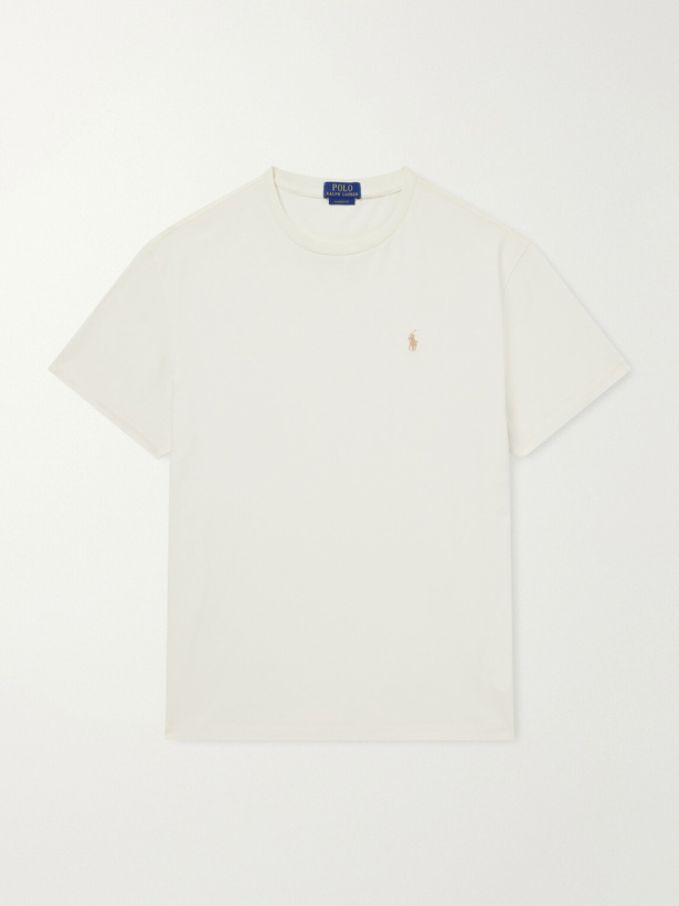 Photo: Polo Ralph Lauren - Logo-Embroidered Cotton-Jersey T-Shirt - Neutrals