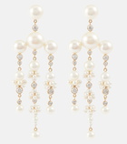 Sophie Bille Brahe - Jardin de Rêve 14kt gold earrings with diamonds and pearls