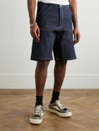 SAINT MXXXXXX - Straight-Leg Logo-Appliquéd Denim Shorts - Blue
