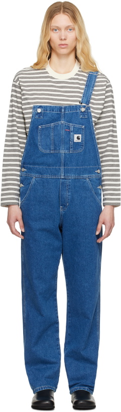 Photo: Carhartt Work In Progress Blue Bib Straight Overalls