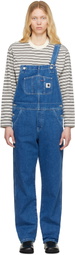 Carhartt Work In Progress Blue Bib Straight Overalls