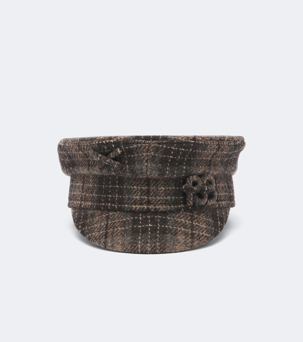 Ruslan Baginskiy Logo checked wool newsboy cap