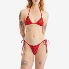 Marine Serre Women's Swimwear Jersey Bikini in Red