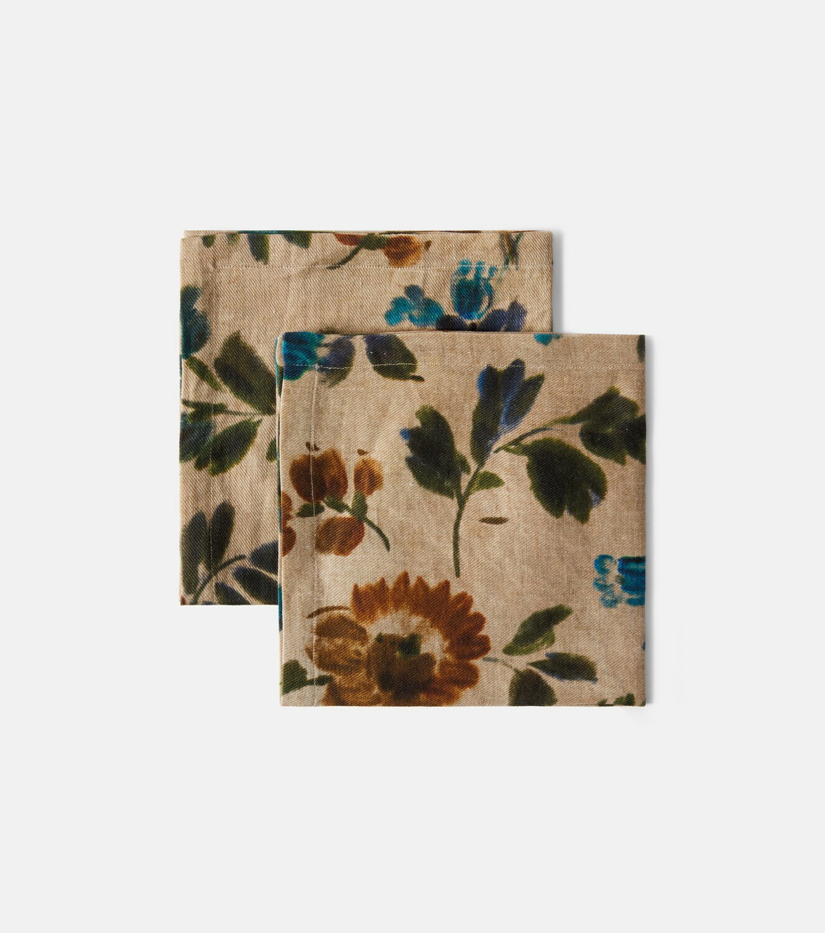 The House of Lyria Rosalia set of 2 floral linen napkins
