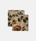 The House of Lyria Rosalia set of 2 floral linen napkins