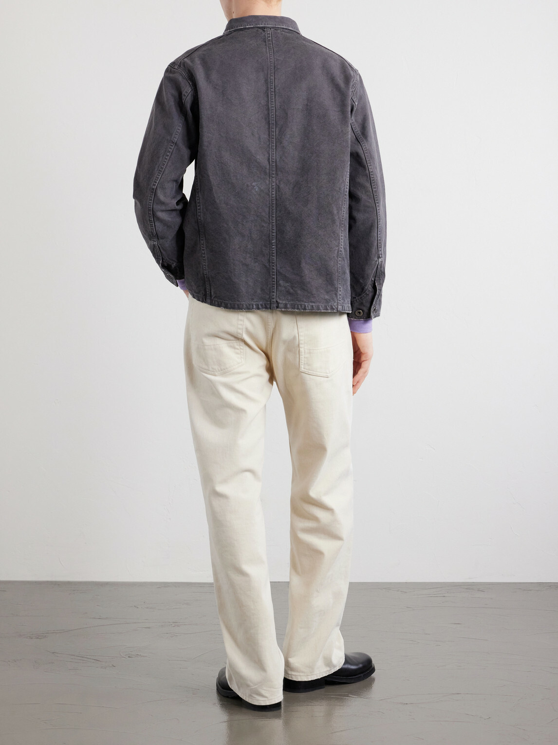 FULLCOUNT - Tent Cloth Distressed Denim Chore Jacket - Gray