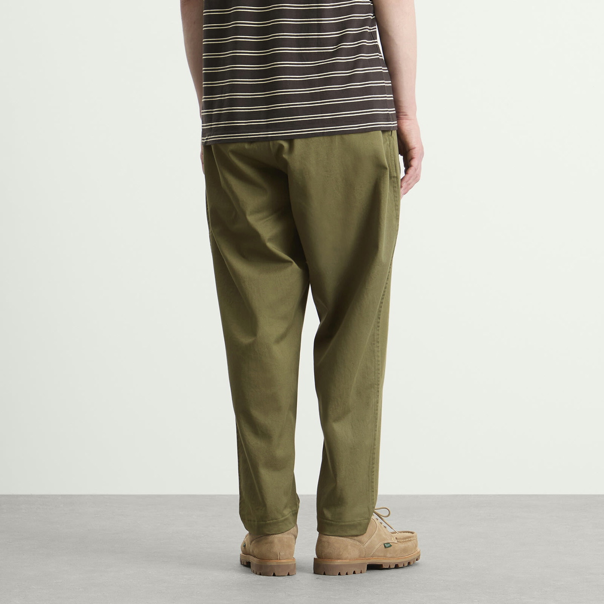 Universal Works Men's Twill Pleated Track Pant in Light Olive