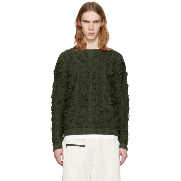 Bianca Chandon Green Cut Float Jacquard Sweater Bianca Chandon