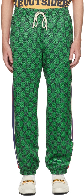 Photo: Gucci Green GG Web Track Pants