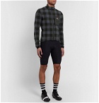Cafe du Cycliste - Solange Checked Fleece Cycling Jacket - Gray