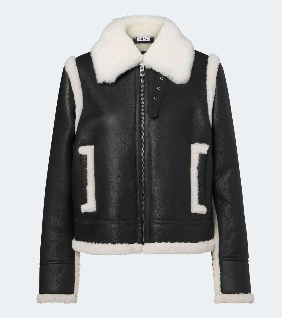 Loewe Shearling-trimmed leather jacket