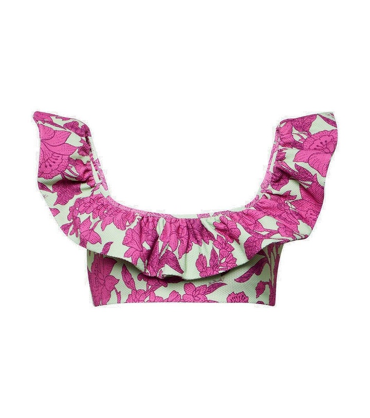 Photo: La DoubleJ Ruffled floral bikini top