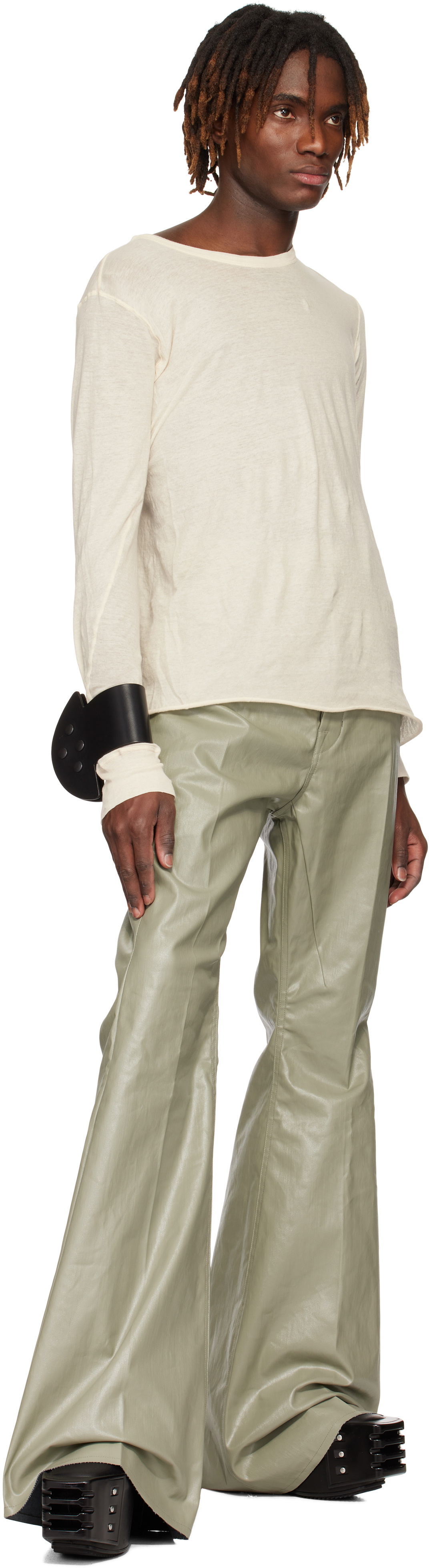 Rick Owens Green Hollywood Bolan Bootcut Jeans Rick Owens