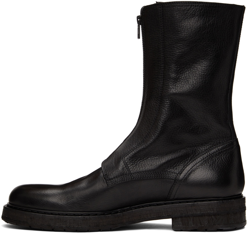 Ann demeulemeester ジレ Ann Demeulemeester Leather Lace-Up Boots - Black Boots