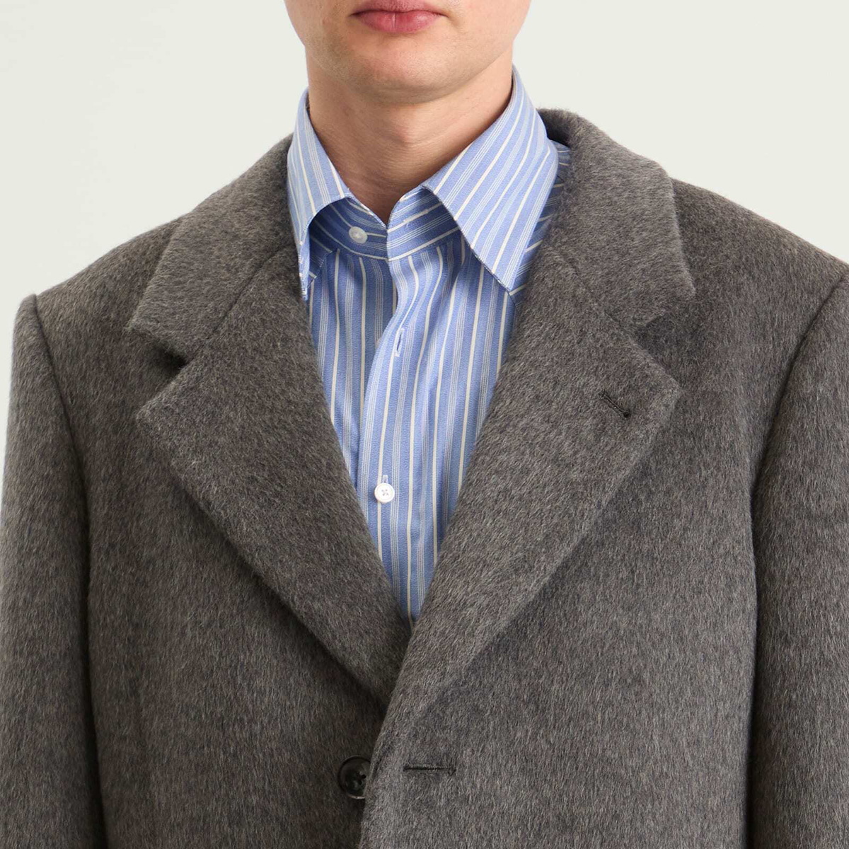 Carter Young Men's Hewitt Wool Coat in Silver Grey