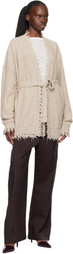 Lauren Manoogian Beige Fray Cardigan