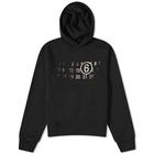 MM6 Maison Margiela Men's Distressed Logo Hoodie in Black