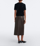 Vince Leather midi skirt