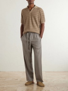 Frescobol Carioca - Rino Open-Knit Cotton Polo Shirt - Brown