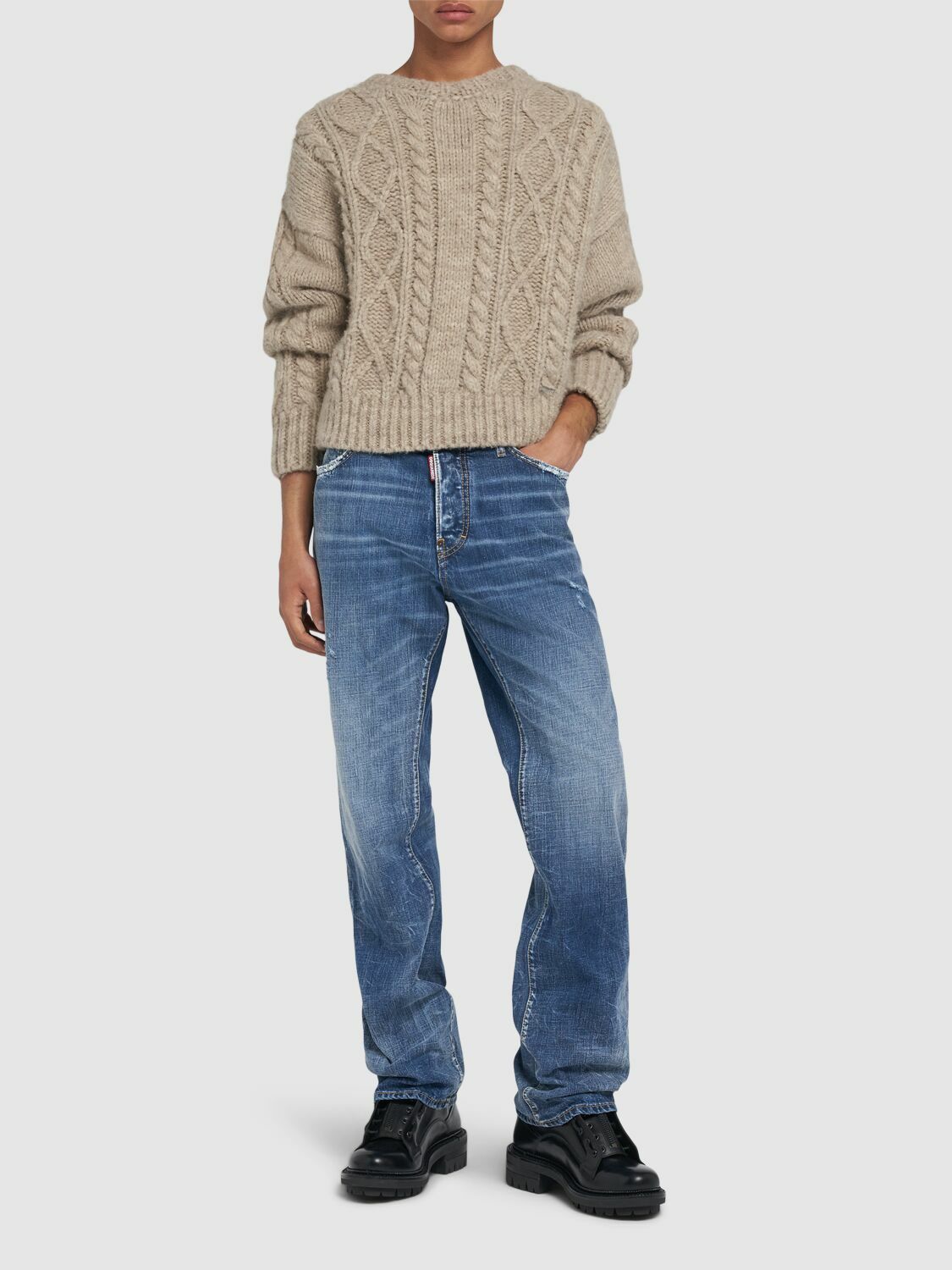 DSQUARED2 Cable Knit Alpaca Blend Sweater Dsquared2