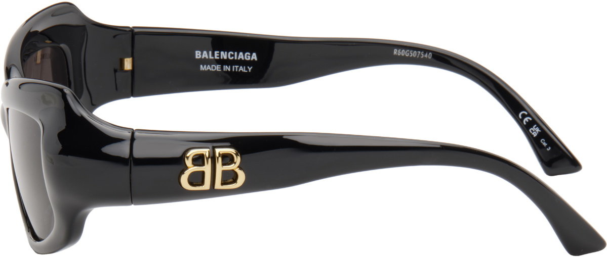 Balenciaga Women\'s Made In Italy Black BB0071S Rectangle Frame Sunglasses Balenciaga Grey Rectangular - Square Ladies Sunglasses  main image 4