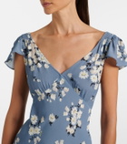 Rixo Cathy floral crêpe midi dress