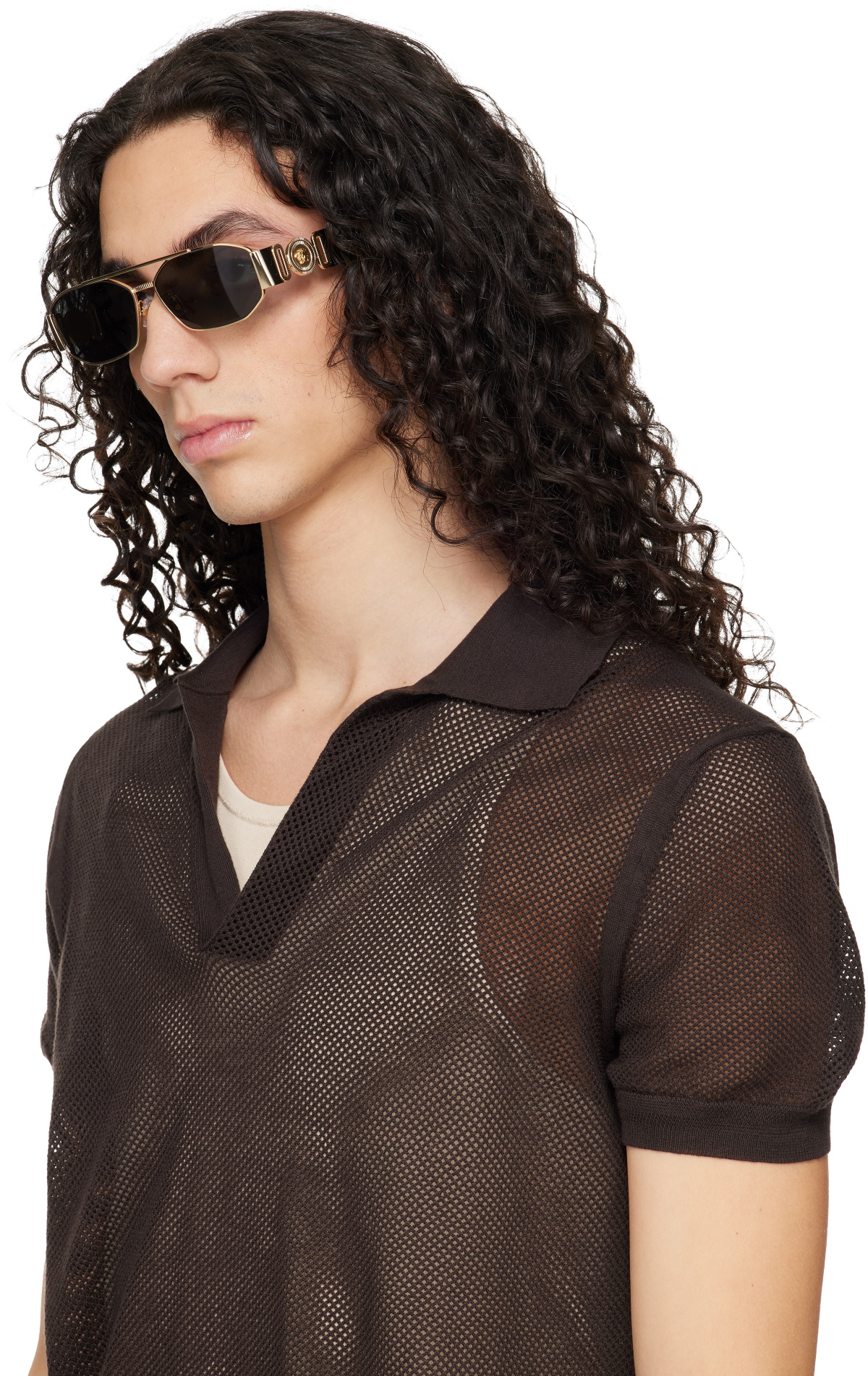 Versace Biggie Medusa Black and Gold Sunglasses Versace VE4361 Black Gold Medusa Biggie Sunglasses -Ma – ABC  main image 2
