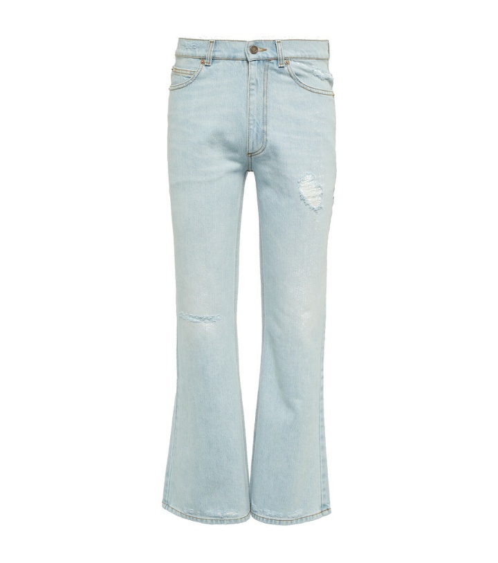 Photo: ERL - Distressed mid-rise flared jeans