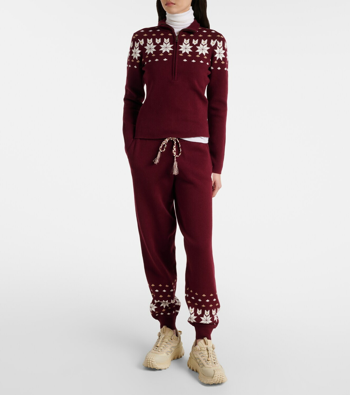 The Upside Cotton-blend half-zip sweater